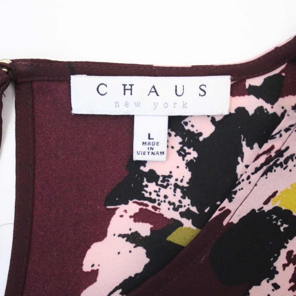 Chaus Womens Large Abstract Floral Bell Sleeve Blouse Top - Picture 4 of 4